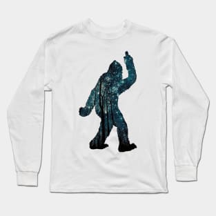 Bigfoot - Middle Finger - Stars Long Sleeve T-Shirt